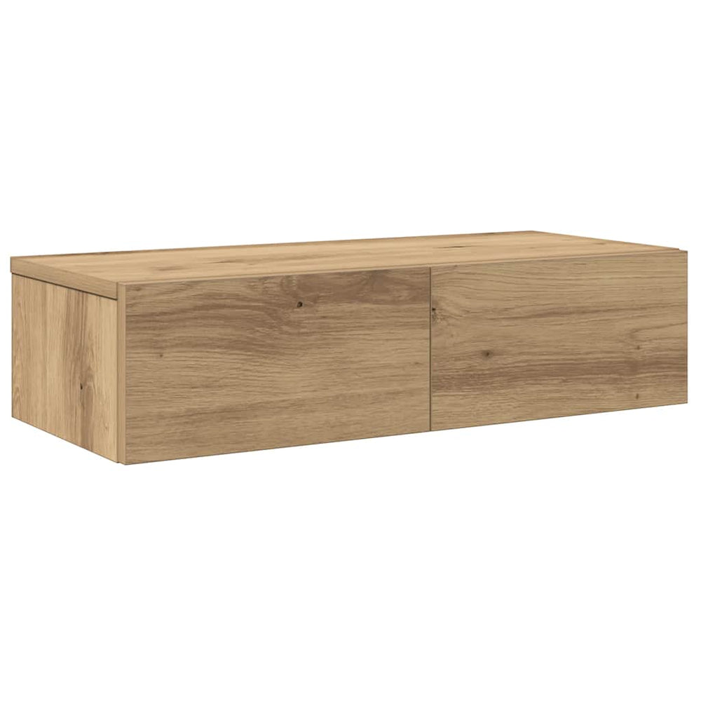 vidaXL Wall Shelf with Drawers Artisan Oak 60x26.5x15 cm