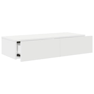 Wandregal Weiß mit Schubladen 80 cm