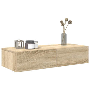 Wandregal Sonoma Eiche mit Schubladen 80 cm