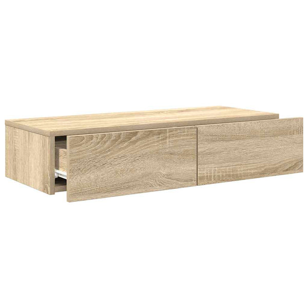 Wandregal Sonoma Eiche mit Schubladen 80 cm