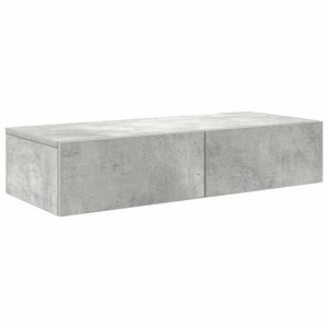 Wandregal Betongrau mit Schubladen 80 cm