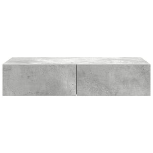 Wandregal Betongrau mit Schubladen 80 cm