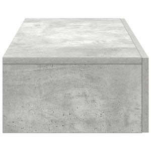 Wandregal Betongrau mit Schubladen 80 cm