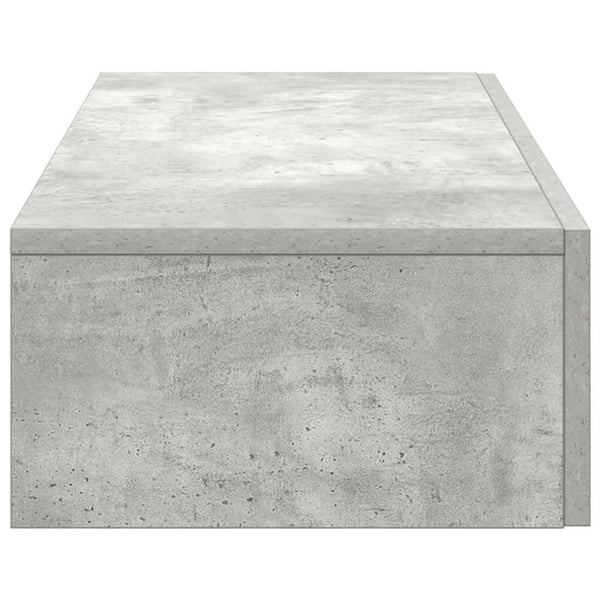 Wandregal Betongrau mit Schubladen 80 cm