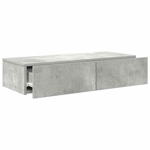 Wandregal Betongrau mit Schubladen 80 cm