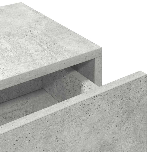 Wandregal Betongrau mit Schubladen 80 cm