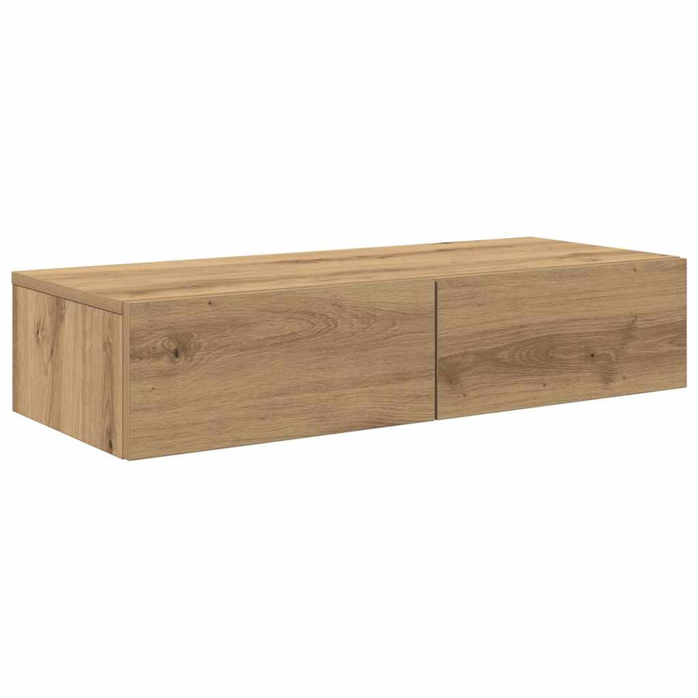 vidaXL Wall Shelf with Drawers Artisan Oak 80x33x17cm Engineered Wood