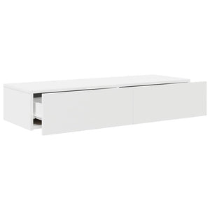 Wandregal Weiß mit Schubladen 100 cm