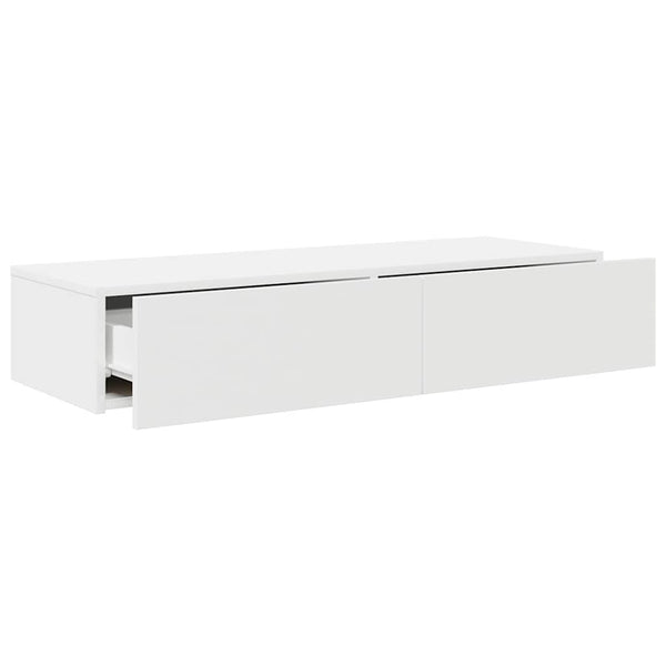 Wandregal Weiß mit Schubladen 100 cm