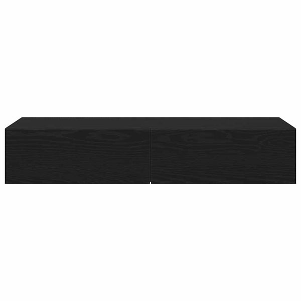Wandregal Schwarz mit Schubladen 100cm