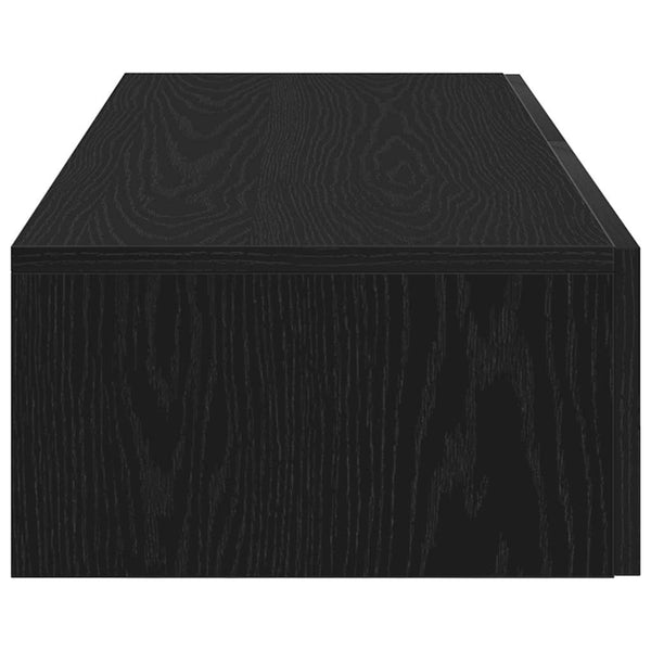 Wandregal Schwarz mit Schubladen 100cm
