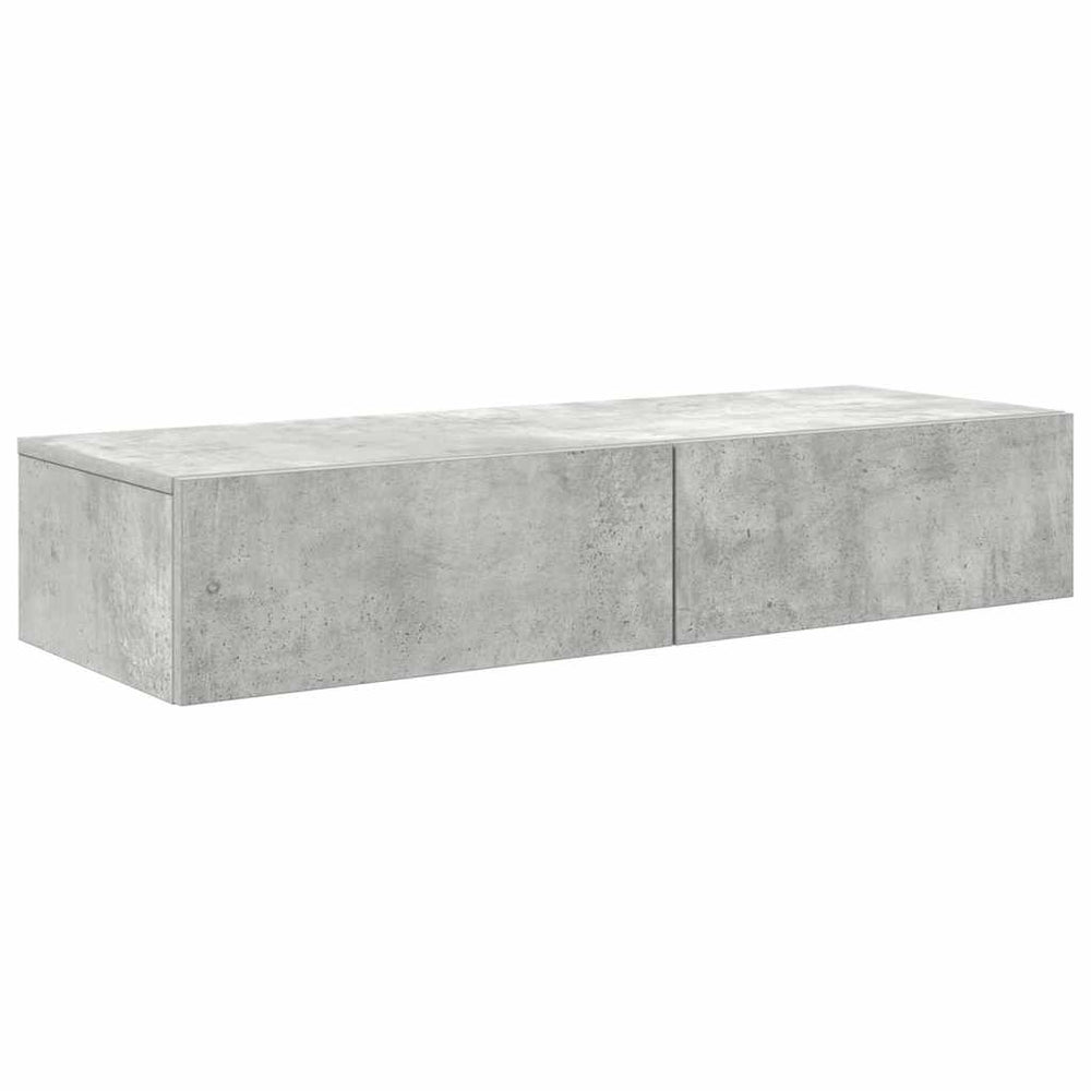 vidaXL Wall Shelf with Drawers Concrete Gray 100x36x19 cm Engineered Wood