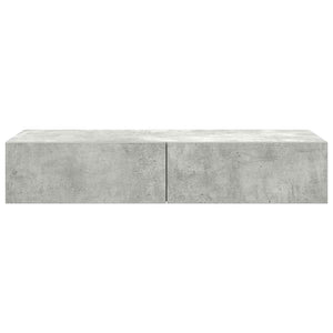 Wandregal Betongrau mit Schubladen 100 cm