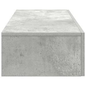 Wandregal Betongrau mit Schubladen 100 cm