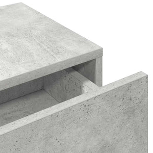Wandregal Betongrau mit Schubladen 100 cm