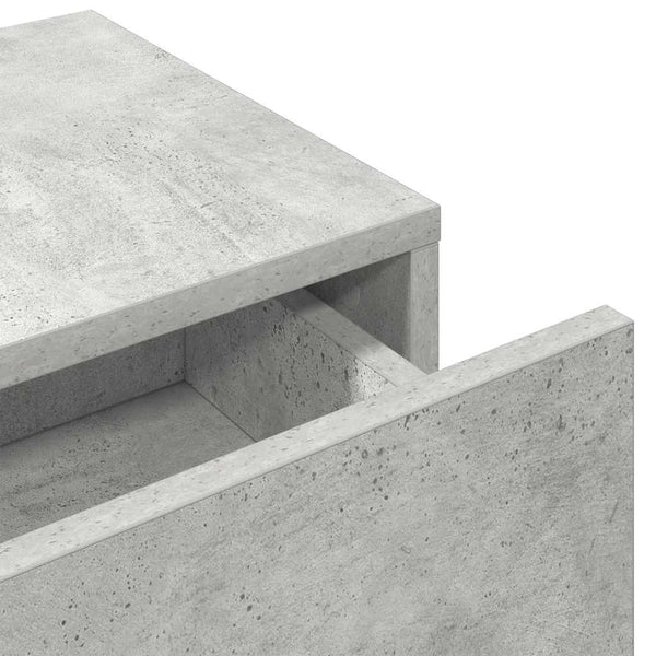 Wandregal Betongrau mit Schubladen 100 cm