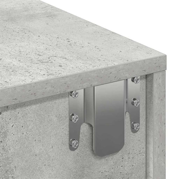Wandregal Betongrau mit Schubladen 100 cm