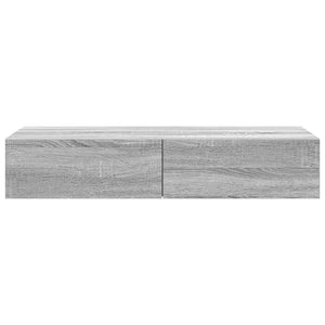 Wandregal Grau Sonoma mit Schubladen 100 cm
