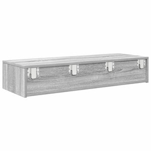 Wandregal Grau Sonoma mit Schubladen 100 cm
