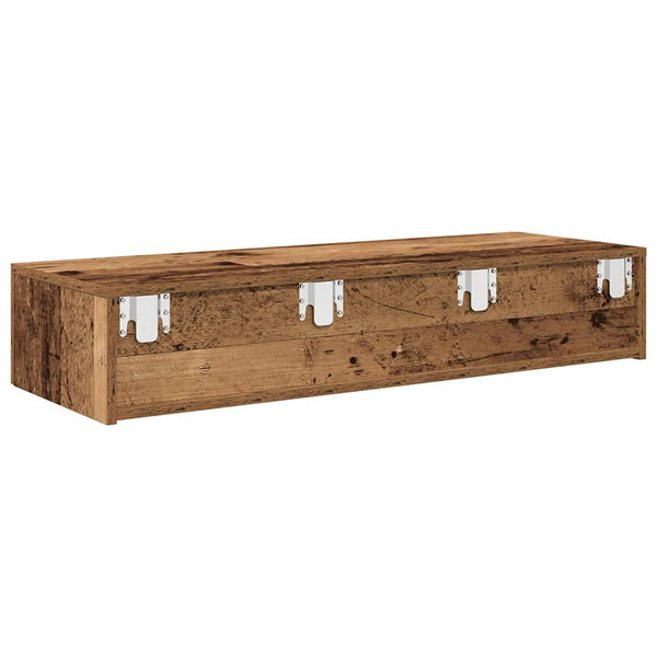 Wandregal mit Schubladen, Altholz-Optik, 100 cm