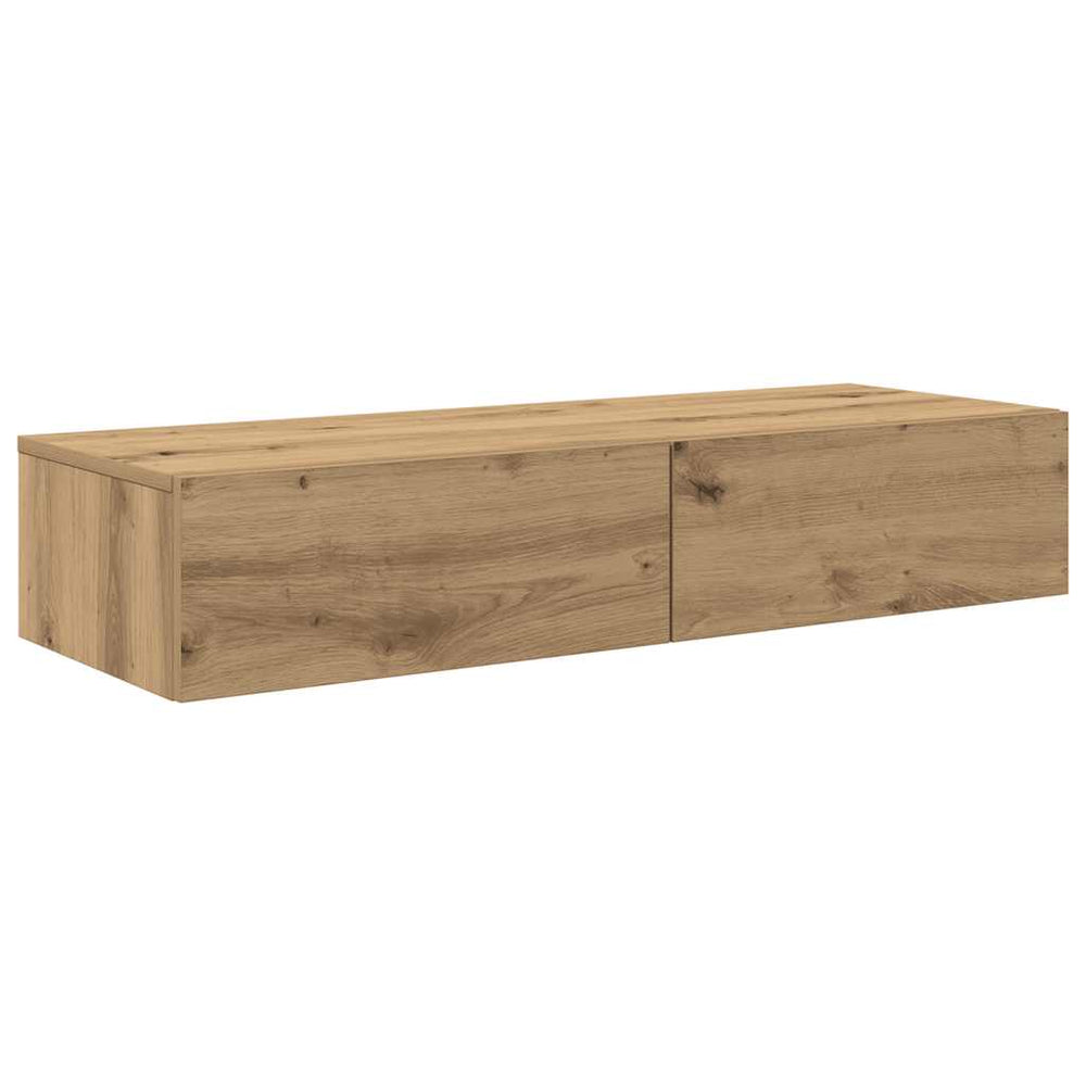vidaXL Wall Shelf with Drawers Artisan Oak 100x36x19 cm
