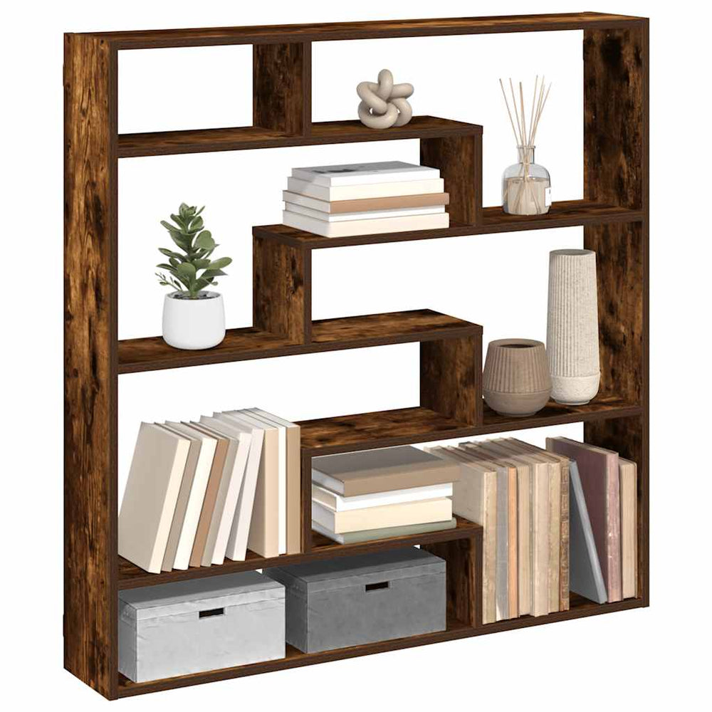 vidaXL Cube Storage Unit with 7 Compartments Smoked Oak Engineered Wood