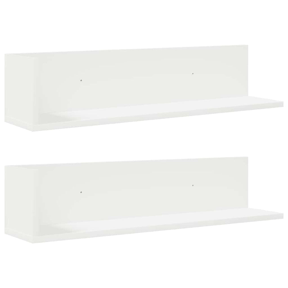 Weiße Wandregale, 2er Set, 75 cm