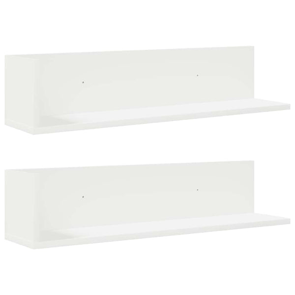 Weiße Wandregale, 2er Set, 75 cm