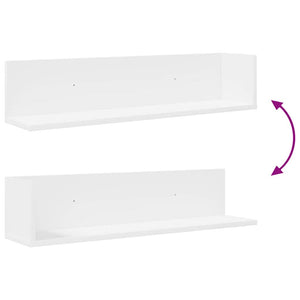 Weiße Wandregale, 2er Set, 75 cm