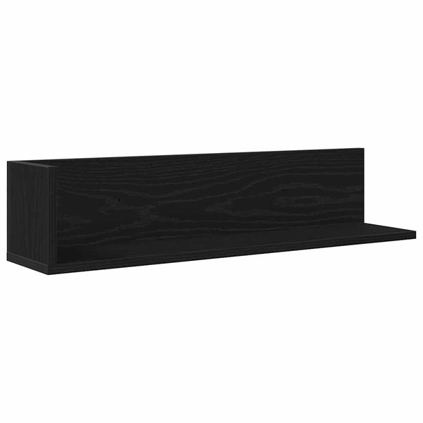 Schwarze Wandregale, 2er Set, 75 cm