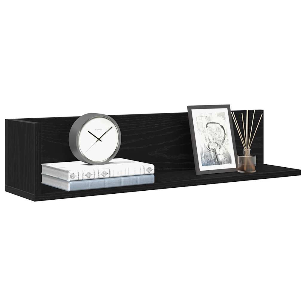 Schwarze Wandregale, 2er Set, 75 cm