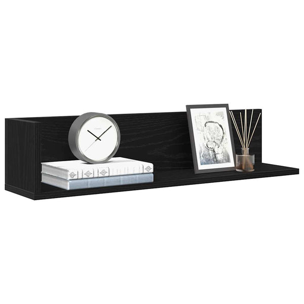 Schwarze Wandregale, 2er Set, 75 cm