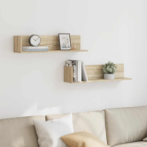 Wandregale 2er Set Sonoma Eiche 75cm