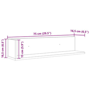 Wandregale 2er Set Sonoma Eiche 75cm