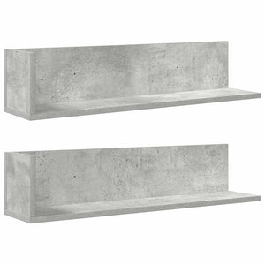 Wandregale, 2er Set, Betongrau, 75 cm