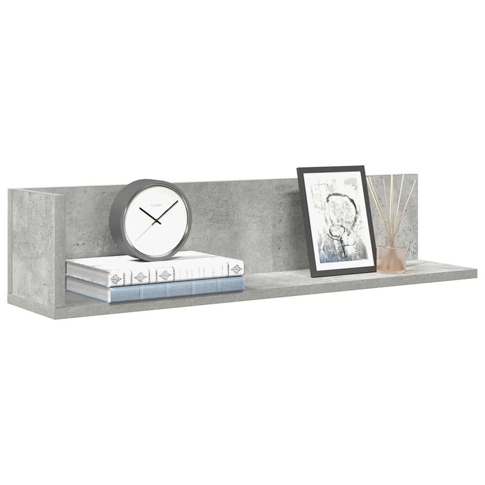 Wandregale, 2er Set, Betongrau, 75 cm