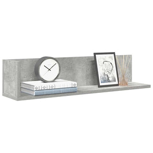 Wandregale, 2er Set, Betongrau, 75 cm