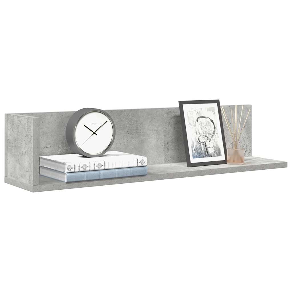 Wandregale, 2er Set, Betongrau, 75 cm