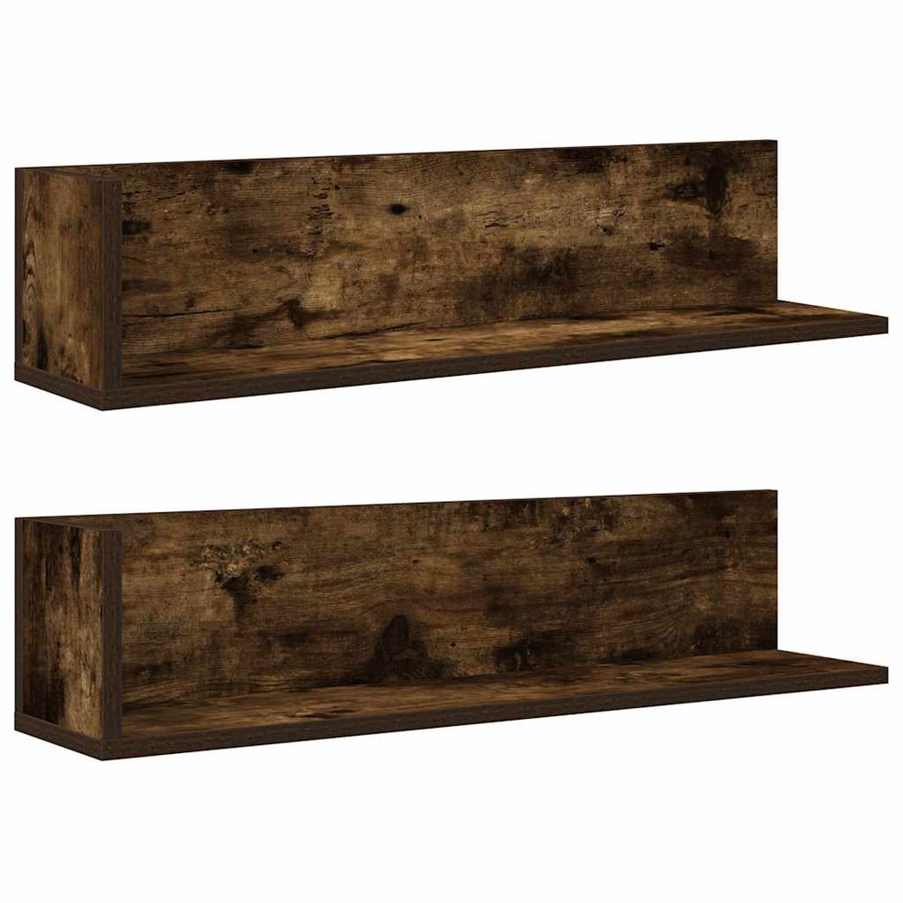 Wandregale 2er Set Räuchereiche 75cm