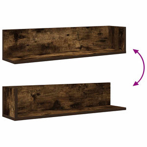 Wandregale 2er Set Räuchereiche 75cm