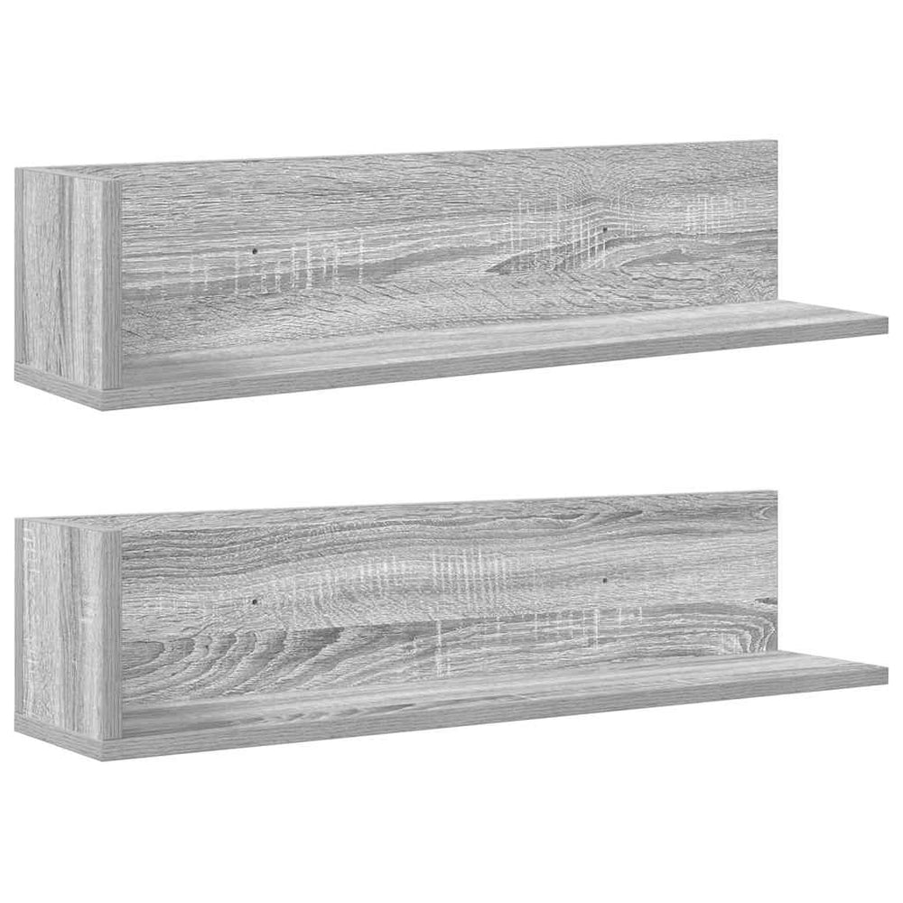 Graue Wandregale, 2er Set, 75 cm