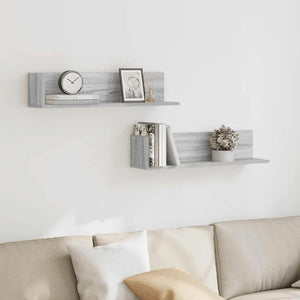 Graue Wandregale, 2er Set, 75 cm