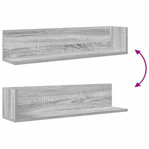 Graue Wandregale, 2er Set, 75 cm