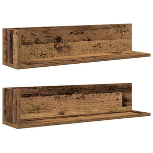 vidaXL Étagères murales 2 pcs Aspect bois de récupération 75x16,5x16,5 cm Bois d'ingénierie