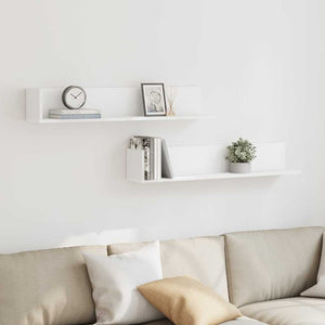 Weiße Wandregale, 2er Set, 100 cm