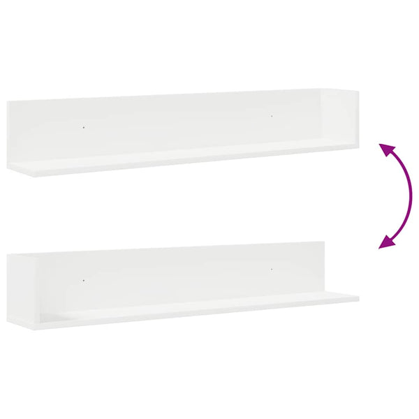 Weiße Wandregale, 2er Set, 100 cm