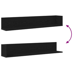 Schwarze Wandregale, 2er Set, 100 cm