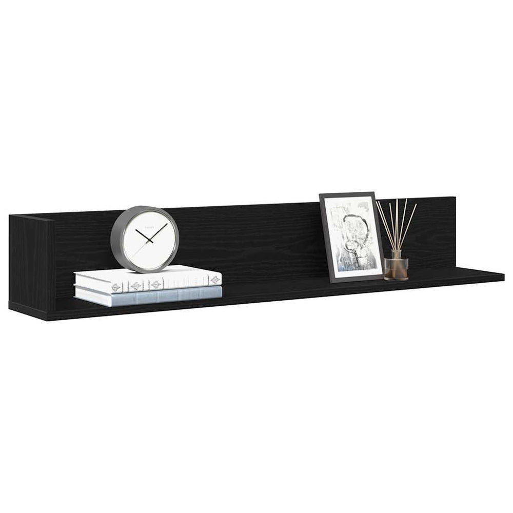 Schwarze Wandregale, 2er Set, 100 cm