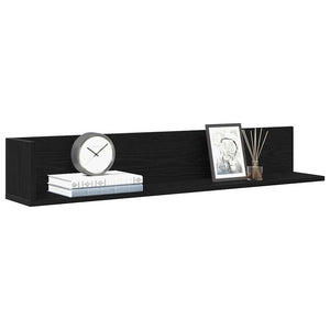Schwarze Wandregale, 2er Set, 100 cm