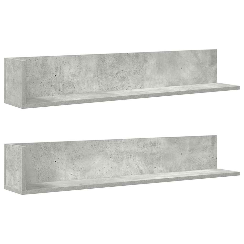 Wandregale 2er Set Betongrau 100cm